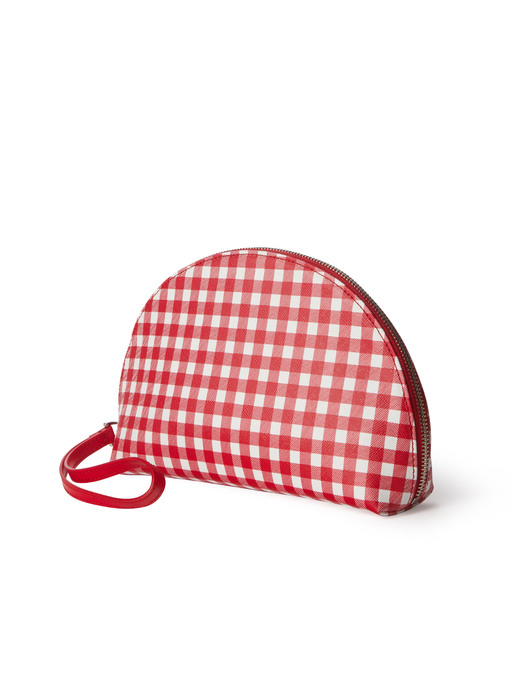 Gingham Mandu Pouch Red