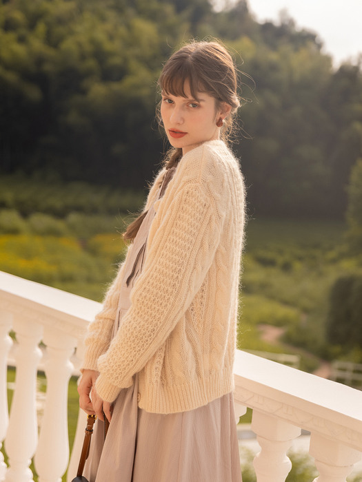 JASMIN cable knit cardigan (6colors)