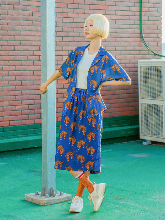 TIGER PRINT SKIRT (BLUE ORANGE) 21SS VER.