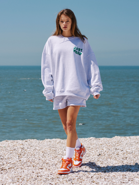 [저스트무드]ESSENTIAL SWEAT CREWNECK - LIGHT GREY [W CONCEPT]