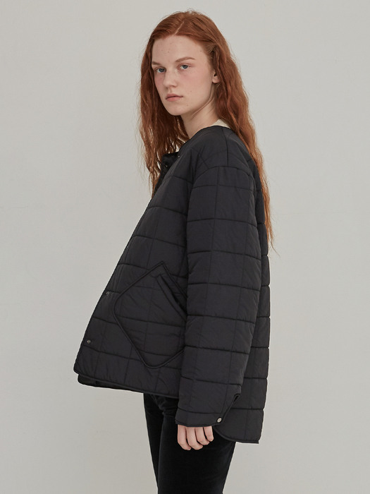 Square quilted jumper - Black