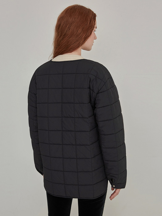 Square quilted jumper - Black