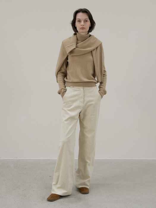 Semi Boots-cut Corduroy Pants (Ivory)