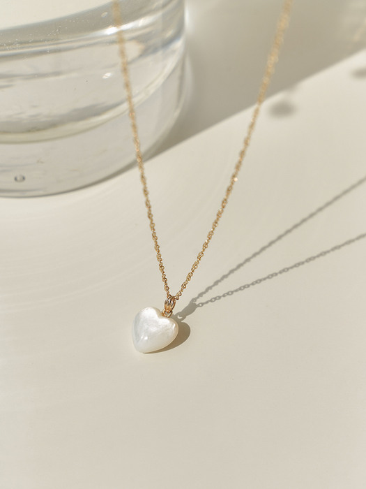 14k Mermaid Heart Stone Necklace