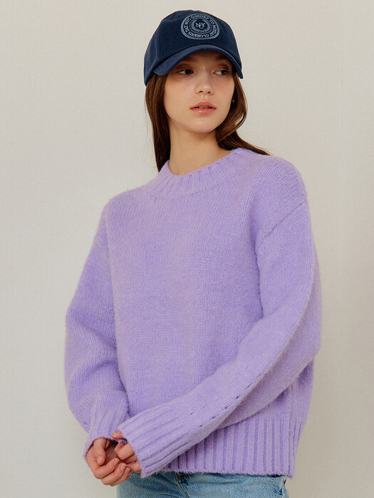 퍼플 터틀 라운드 넥 니트 / PURPLE TURTLE ROUND KNECK KNIT