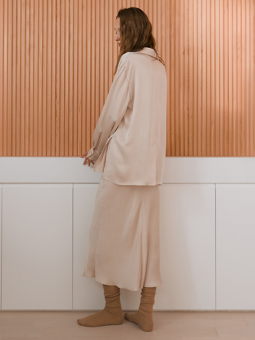 [Comfort] Glossy A-line Skirt