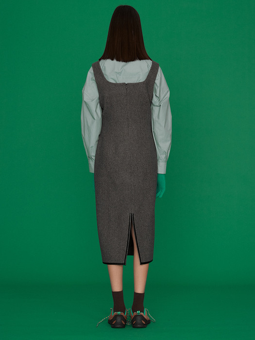 Rinda Wool Bustier Dress_D/GREY