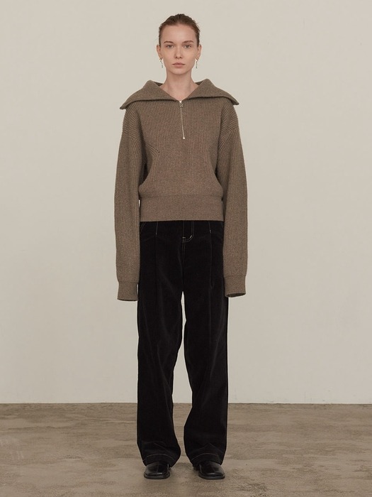 WOOL SAILOR ZIP-UP (brown)