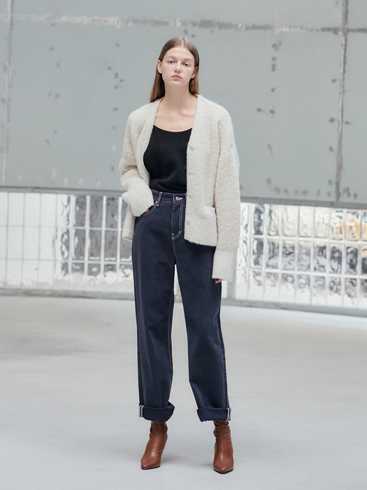 21WN boucle roomy cardigan [IV]