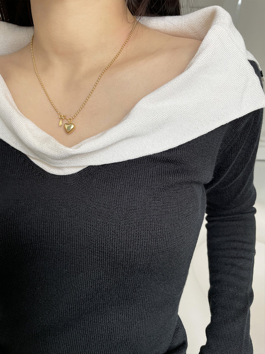 [단독] ball chain heart necklace (Silver 925)
