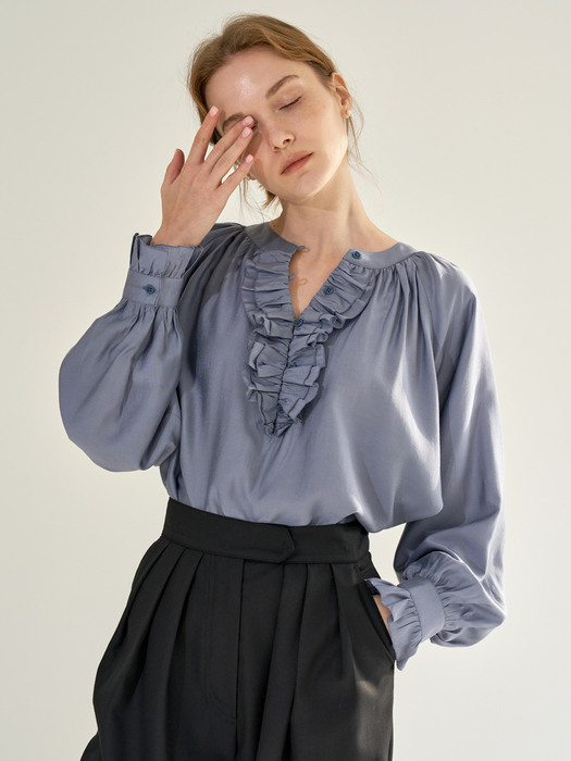 Special day blouse (Gray blue)