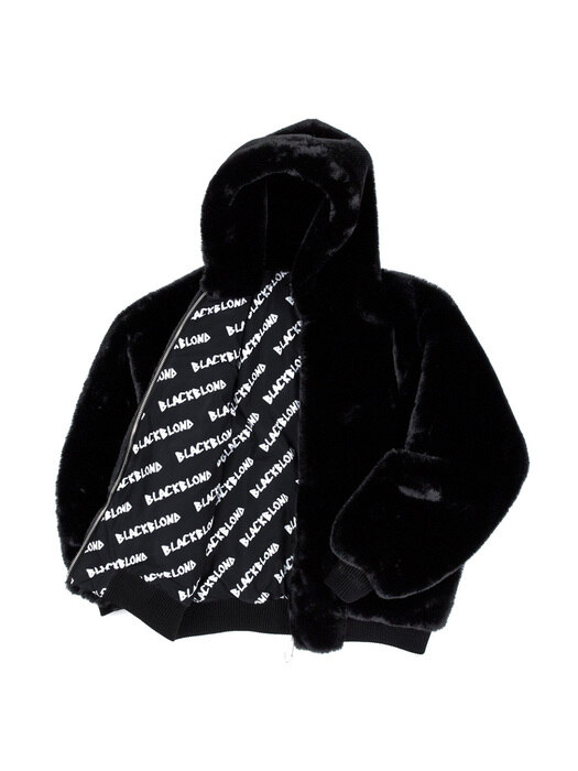 BBD Graffiti Logo Fur Hood Jacket (Black)