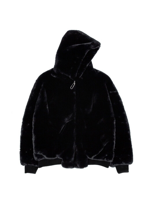 BBD Graffiti Logo Fur Hood Jacket (Black)