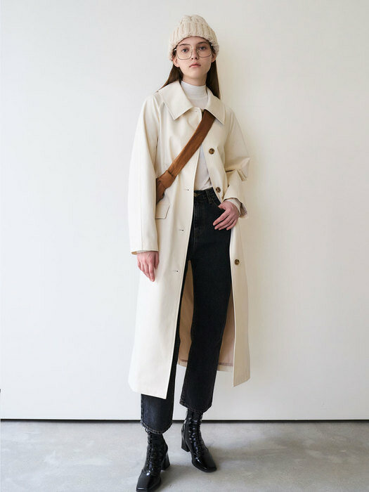 [리퍼브] 22 Spring_ Cream Raglan Single Trench Coat