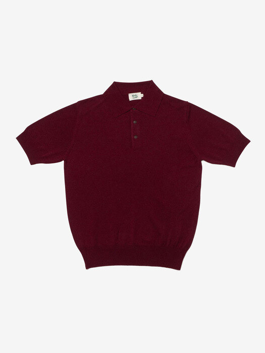 매니악골프_ 니트 폴로셔츠 버건디 The Golf Knitted Polo Shirt Burgundy