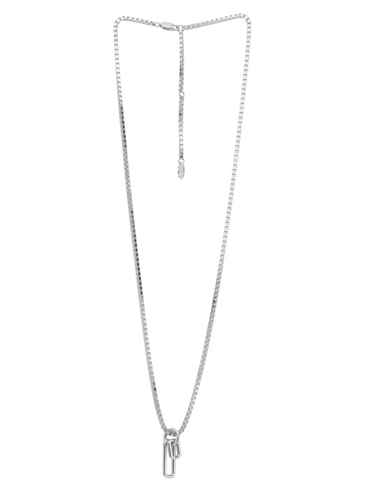[Silver 925] lock-motif pendant necklace-SILVER