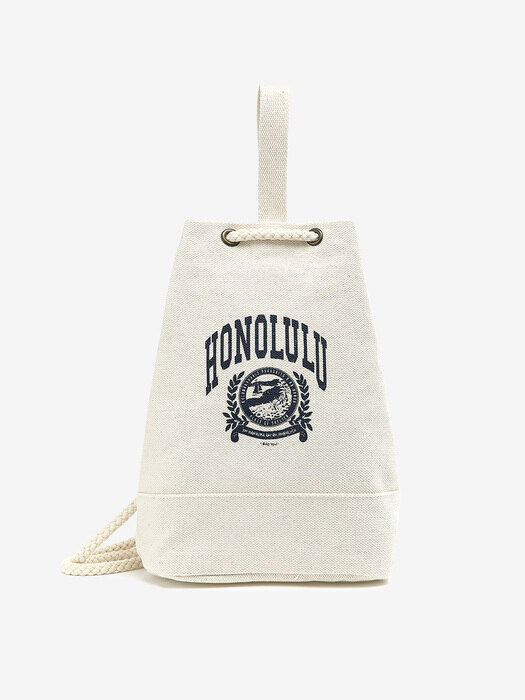 [N]HONOLULU Vintage city artwork bag (Cream)