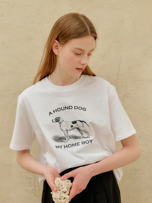 DOG PRINT T-SHIRT_WHITE