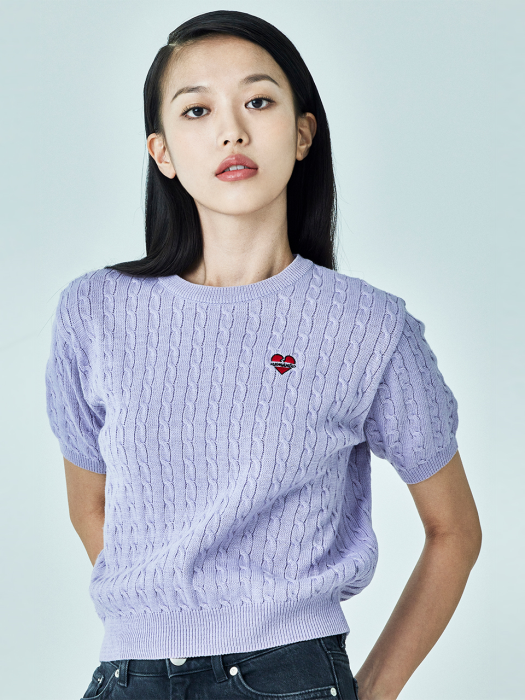 [WOMENS EDITION] NOMANTIC SUMMER CABLE 1/2 KNIT LILAC