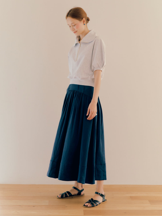 Kinder Linnen Full Skirt_Navy VC2236SK013M