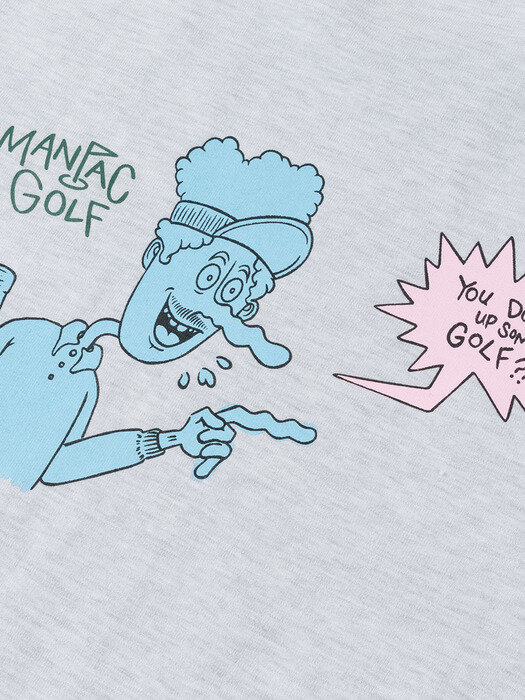 매니악 골프 캐릭터 티셔츠 멜란지그레이