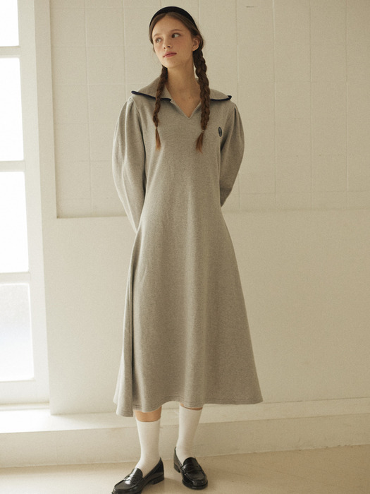 Rose Wappen Dress - Melange Grey