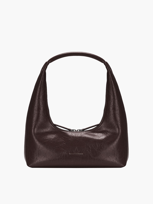 HOBO SHOULDER_dark brown crinkle