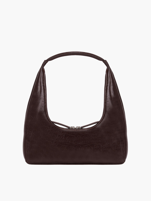 HOBO SHOULDER_dark brown crinkle