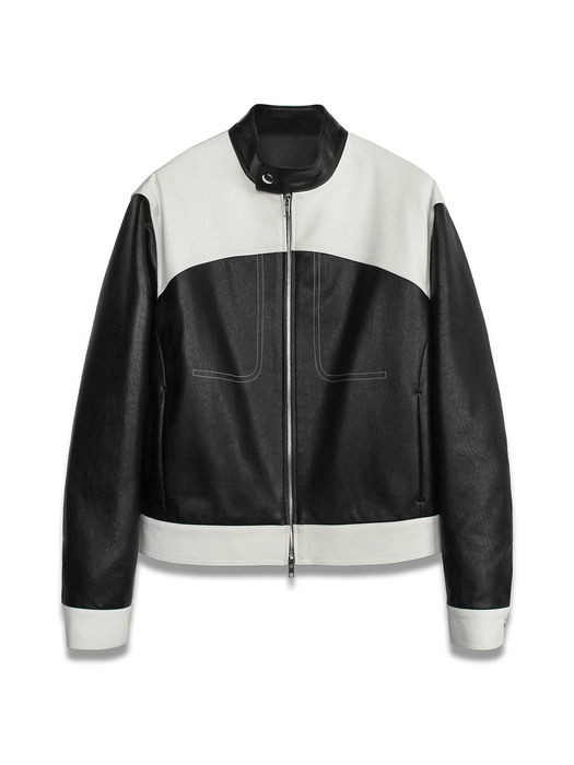 FAUX Leather Crop Western Jacket in Black