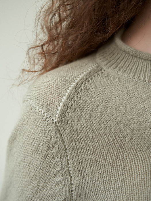 mohair stitch pullover (light khaki)