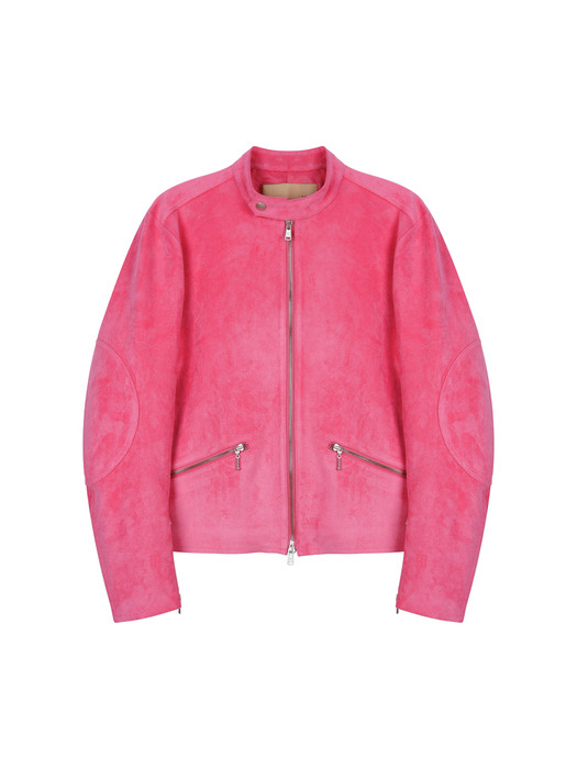 SUEDE BOMBER JACKET IN PINK