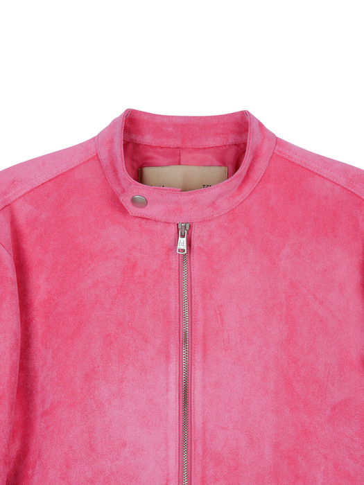 SUEDE BOMBER JACKET IN PINK