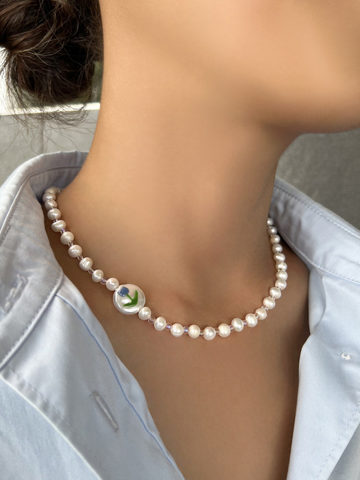 FLOWER PEARL NECKLACE AN322001