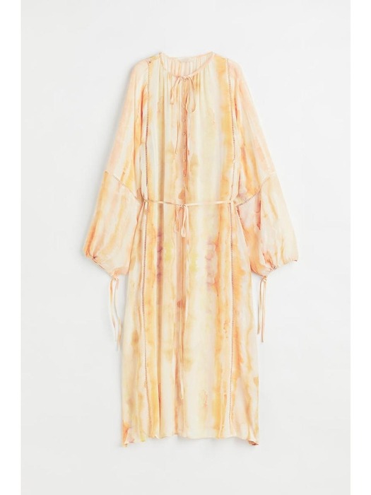 새틴 카프탄 드레스 라이트 오렌지/타이다이 1093256003