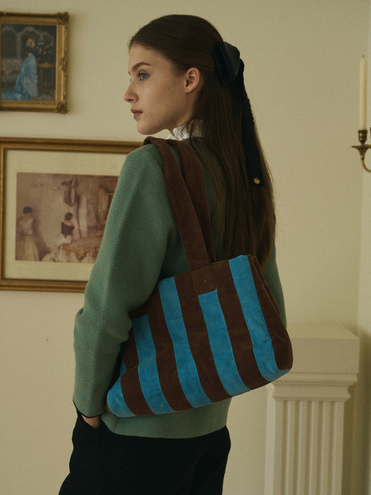 Color block Corduroy bag