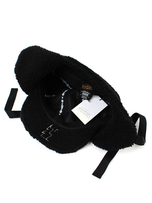 Muji Black Fleece Earflap Cap 귀달이모자