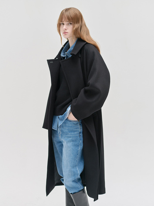 24WN wool trench coat [BK]