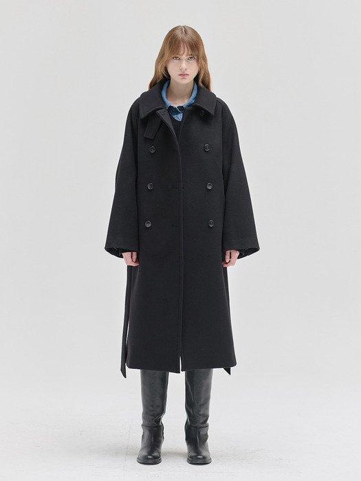 24WN wool trench coat [BK]