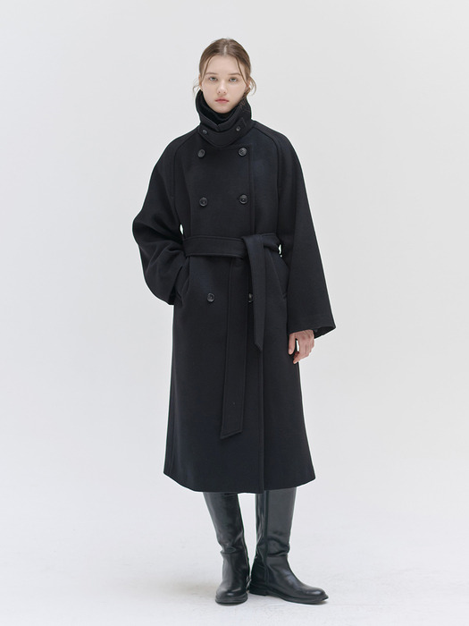 24WN wool trench coat [BK]