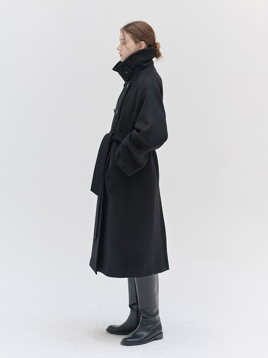 24WN wool trench coat [BK]