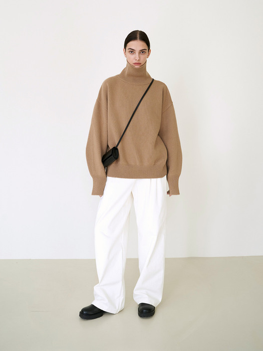 Wool Pullover Sweater Camel