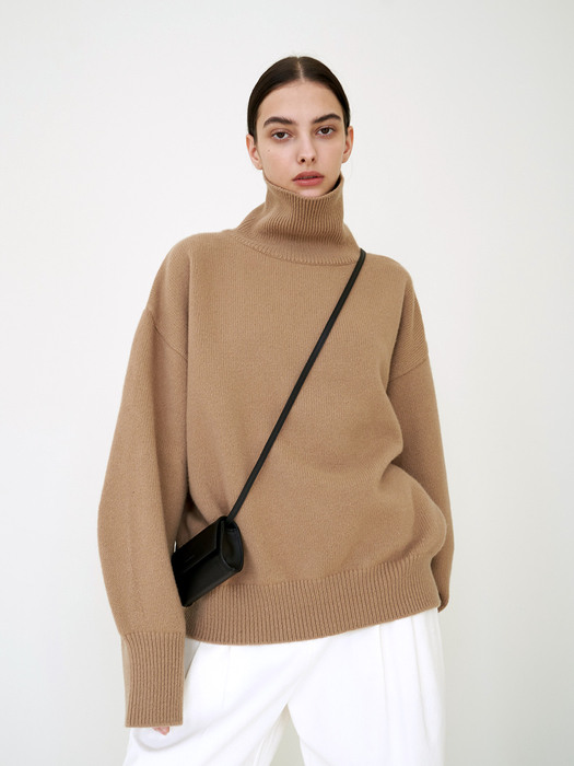 Wool Pullover Sweater Camel