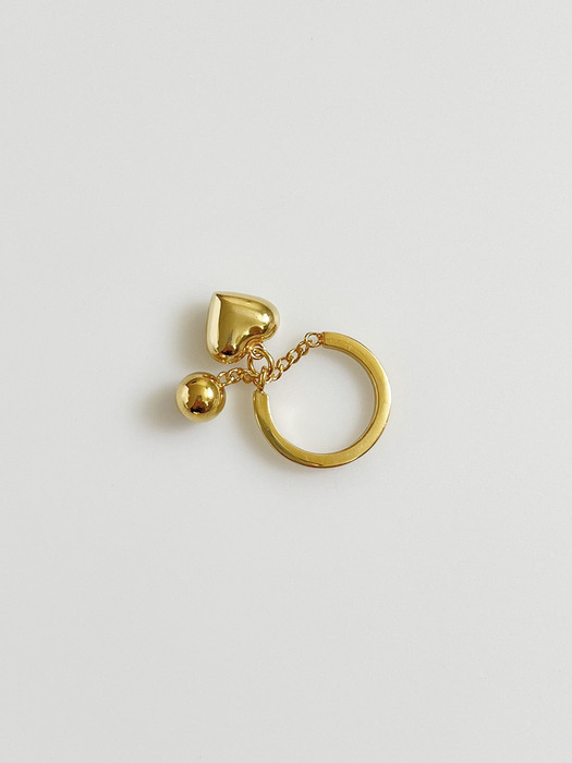 925 Ball Heart Ring [2color]
