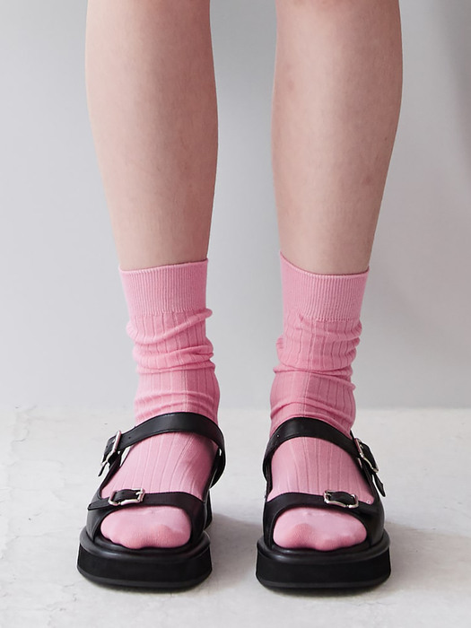 Midi Ribbed Socks  3Set Pink (KE31KTM01X)