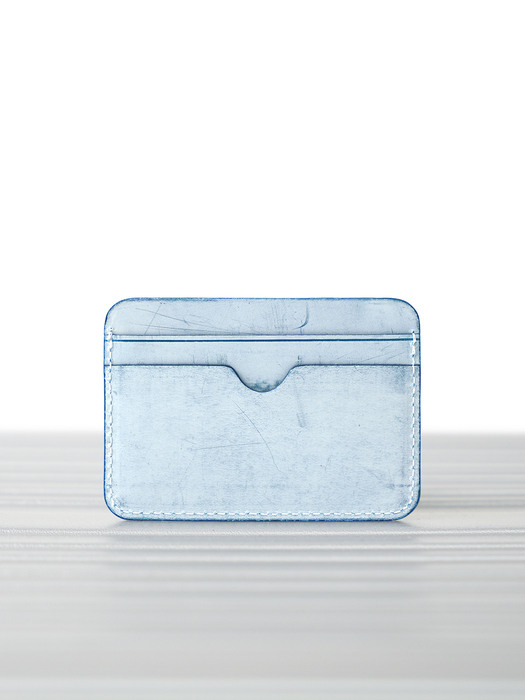 Italian Vegetable Pebble Card Wallet  Wax Blue(이탈리안 베지터블 페블 카드지갑 왁스 블루)