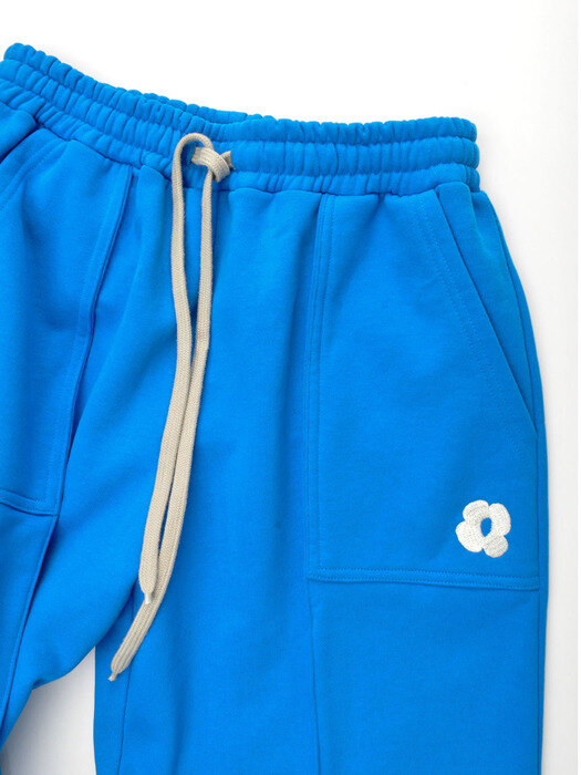 Flower pocket track pants - Blue