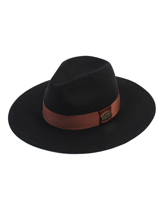 Brown Line Black Wool Fedora 울페도라