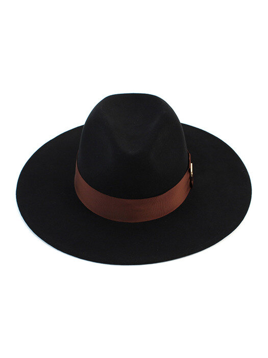 Brown Line Black Wool Fedora 울페도라