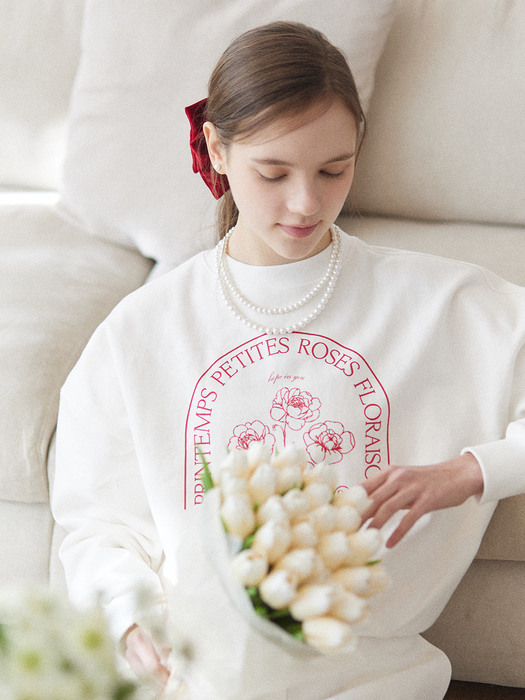 Petite Rose Sweatshirt - Off White