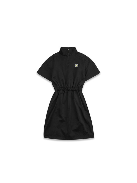 windy half zip-up dress black
